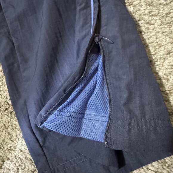 Adidas Pants Mens Large Navy Blue Track Nylon Mesh Lined Zip Ankle Athletic - Picture 3 of 12